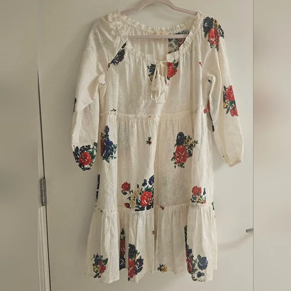 Tory Burch Floral Embroidered Ruffle Dress - Picture 4 of 11